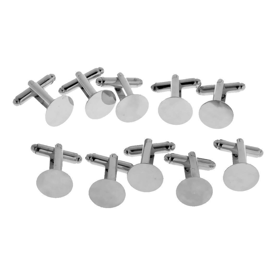 Men Brass Business Shirt Cufflink Flat Round Wedding Party Cuff Links