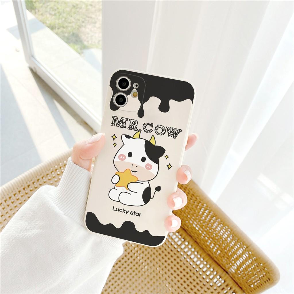 Ốp lưng Mr.Cow cạnh vuông 5/5s/6/6plus/6s/6splus/7/7plus/8/8plus/x/xr/xs/11/12/pro/max/plus/promax