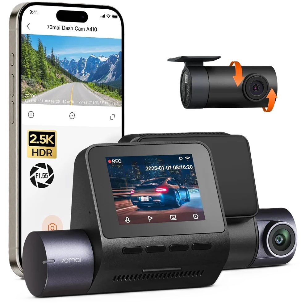 Camera hành trình 70mai A410 2.5K HDR quay đêm siêu nét, ghi hình va chạm khẩn cấp, có GPS, giám sát đỗ xe - Hàng chính hãng