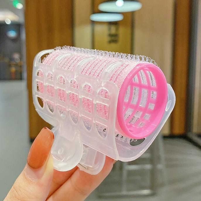 Lô Cuốn Tóc Có Kẹp Màu Hồng Dễ Thương Xu Hướng Thời Trang Hàn Quốc Mới Phụ Kiện Tóc Nữ