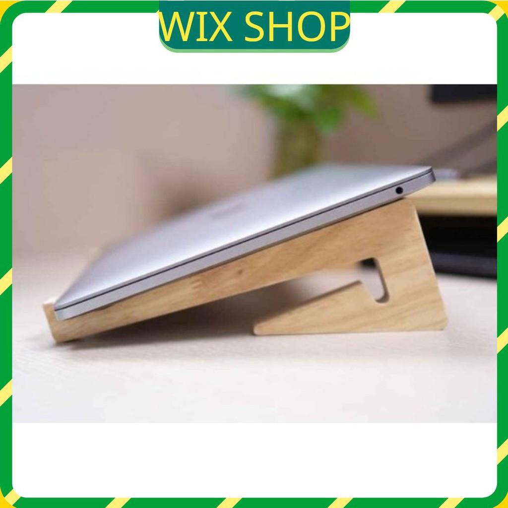 Giá đỡ laptop bằng gỗ 1 tầng tự nhiên, kệ đỡ gỗ tản nhiệt cực tốt
