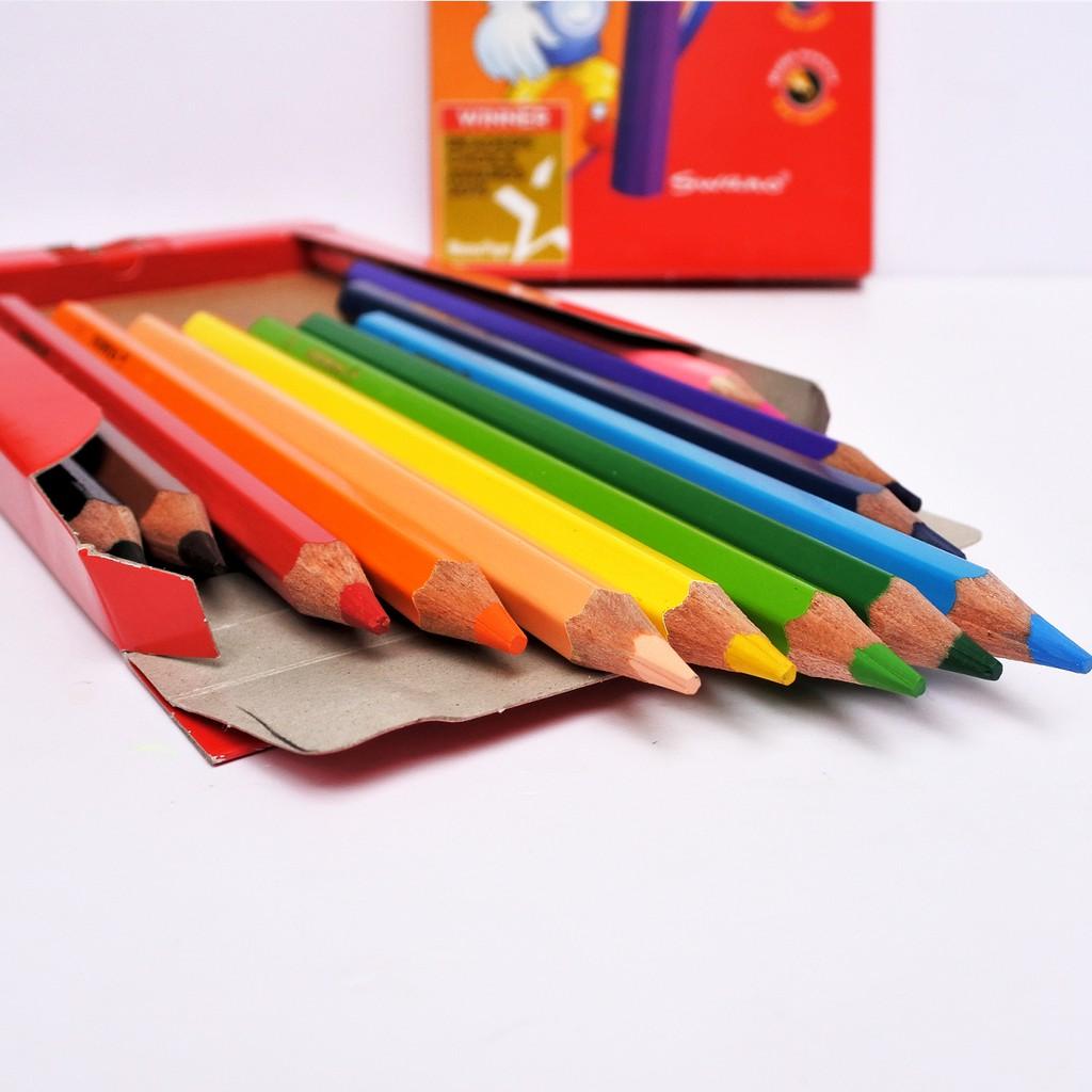 Bút chì màu STABILO Jumbo Colored Pencils hộp 12 màu cây dài (CLJ1877L)