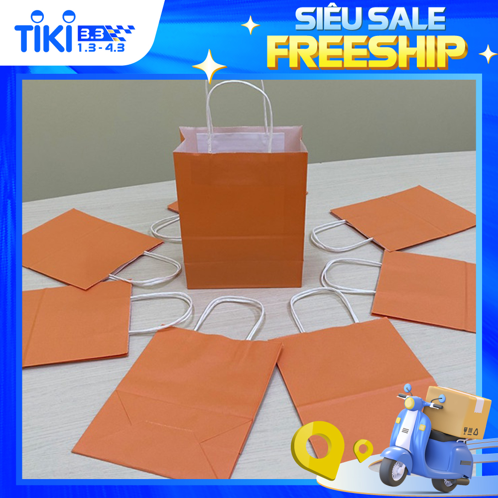 Combo 10 túi giấy kraft màu cam