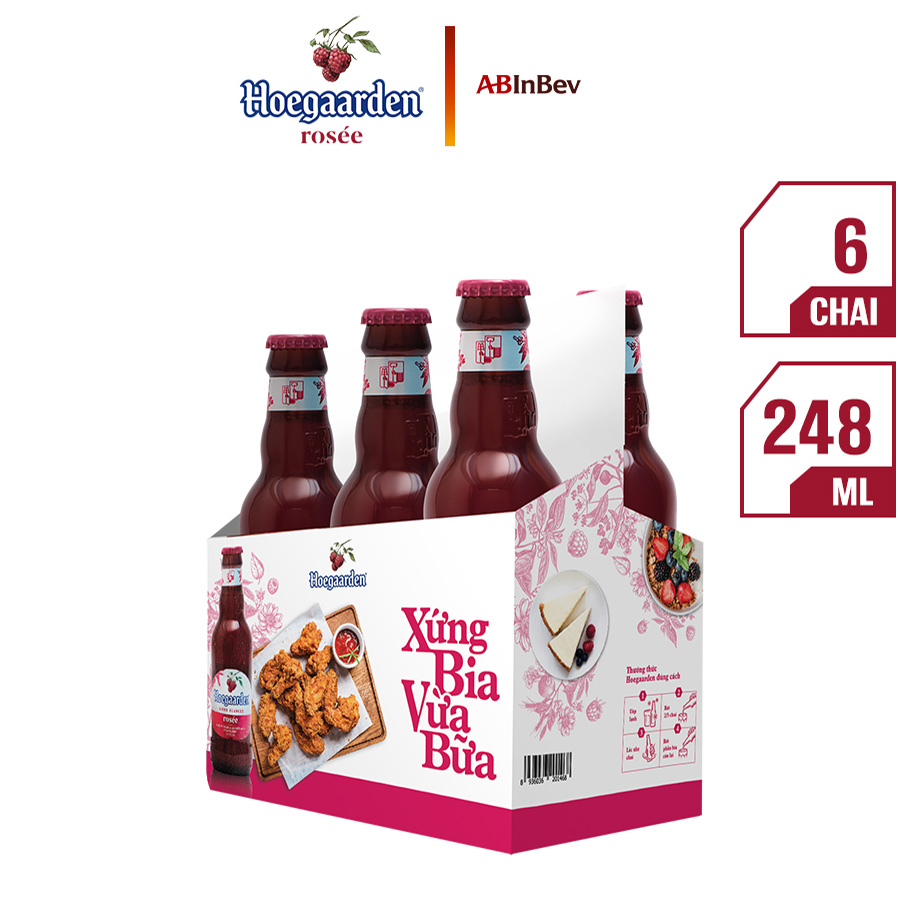 Lốc 6 Chai Bia Hoegaarden Rosée (248ml x 6 Chai)