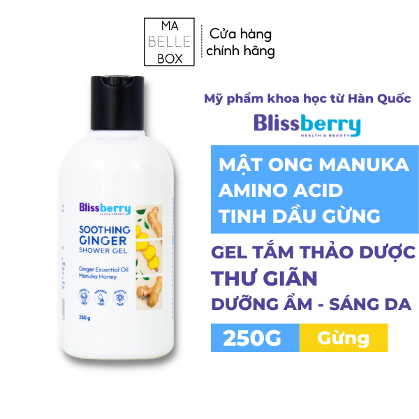 Sữa tắm thảo dược hương Gừng Blissberry Shower Gel 250g