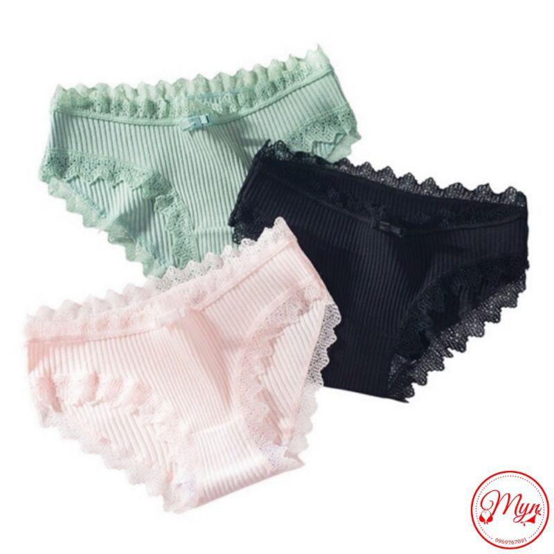 QUẦN LÓT GÂN TĂM KHÁNG KHUẨN VIỀN REN ĐÍNH NƠ SIÊU ĐẸP SIÊU HOT
