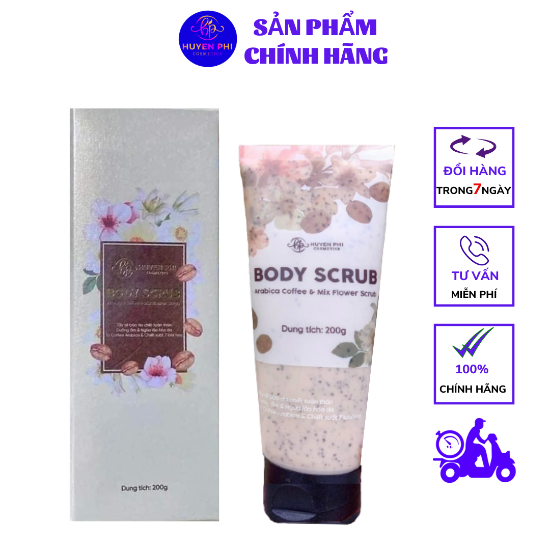 BODY SCRUB Tẩy Tế Bào Chết Huyền Phi , tăng hiệu quả làm sạch sáng da, kích thích tái tạo da