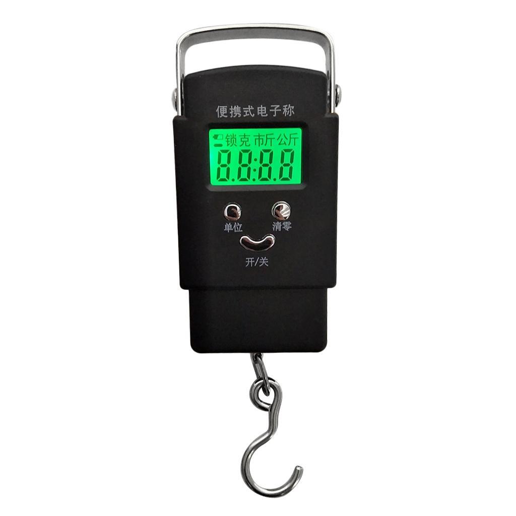 110lb/50kg LCD Display Electronic Balance Digital Fishing Luggage Weight Hanging Hook Scale, 2 AAA Batteries Included