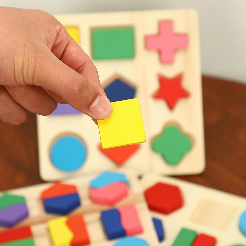 Combo Đồ chơi xếp khối montessori cho bé từ 1-3 tuổi Đồ chơi gỗ thông minh