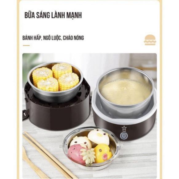 Hộp Cơm Giữ Nhiệt 3 Tầng Hâm Nóng Thức Ăn Cắm Điện Bằng Inox Star Hot Lunch Box