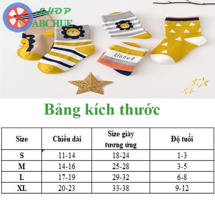 Tất Vớ Trẻ Em Minliu họa tiết đáng yêu Cho Bé Từ 1 – 12 Tuổi Chất Cotton Set 5 Đôi