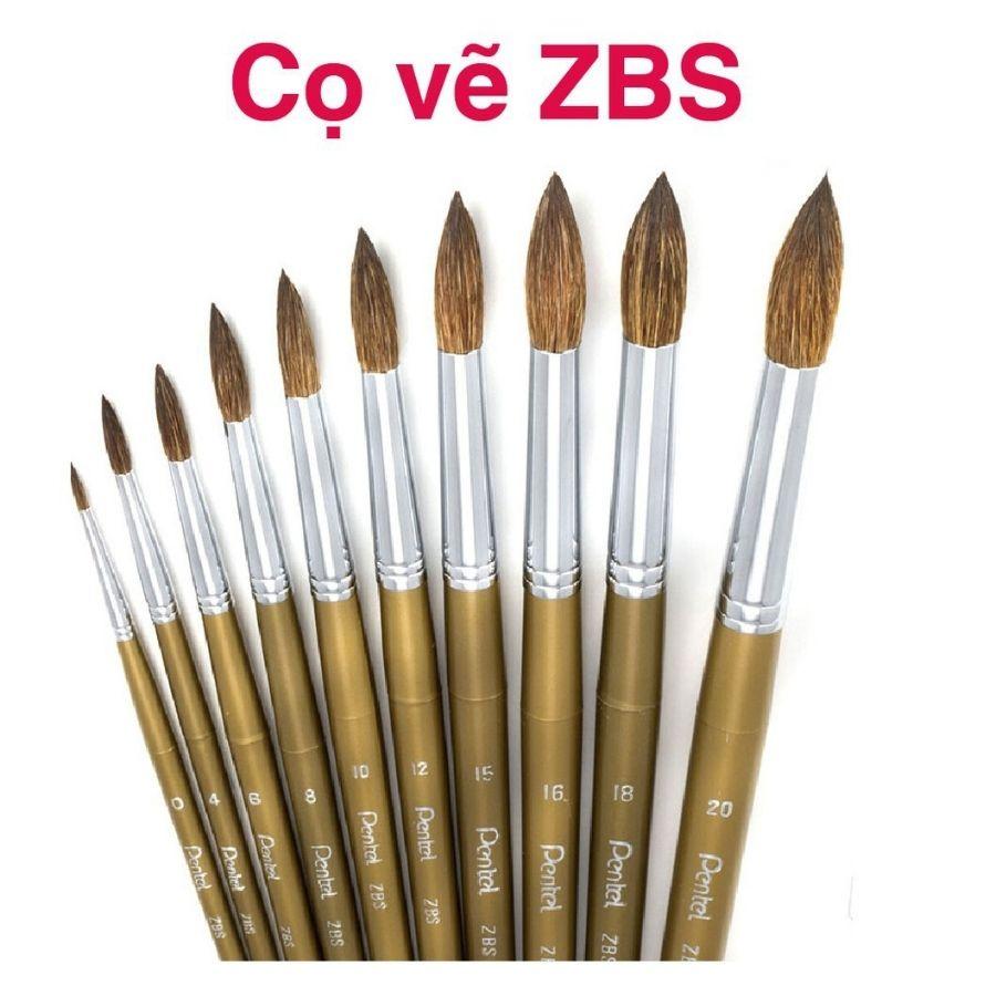 ️Cọ vẽ màu nước đầu tròn số 10 Pentel ZBS1-10️