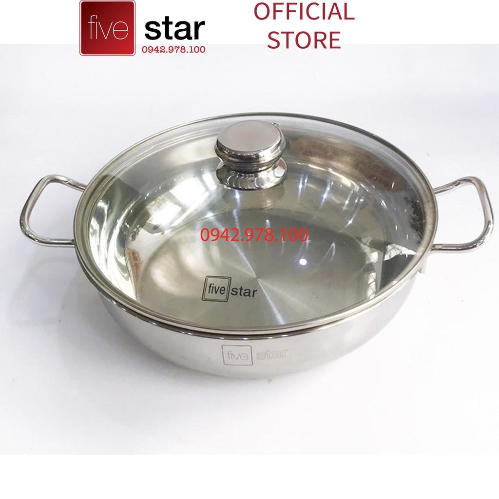 Nồi lẩu xửng hấp cao cấp FIVESTAR 3 đáy từ nắp kính 24cm / 26cm / 28cm , tặng 2 vá canh