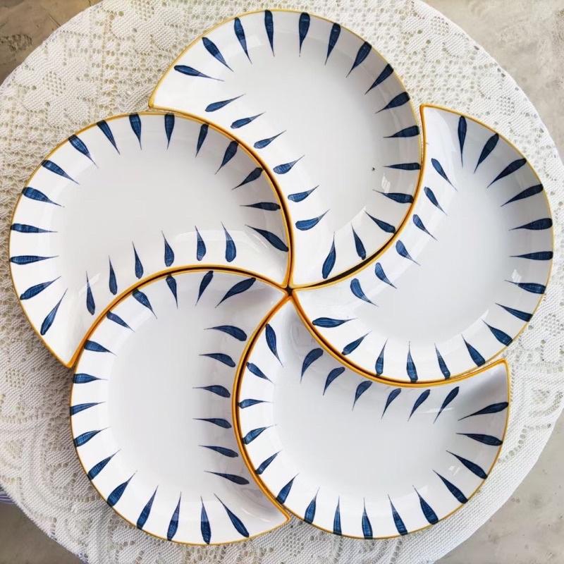 Set Đĩa Hoa Mặt Trời 5 Đĩa Hàng Sứ Cao Cấp