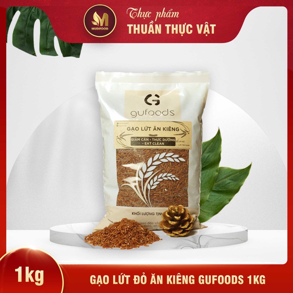 Gạo Lứt Đỏ Ăn Kiêng GUfoods 1kg - Giảm cân, Thực dưỡng, Eat clean