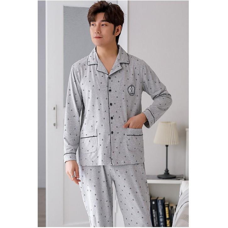 Đồ bộ Pijama-Đồ ngủ nam cao cấp phong cách Hàn Quốc, chất COTTON 100 dày dặn & thoáng khí