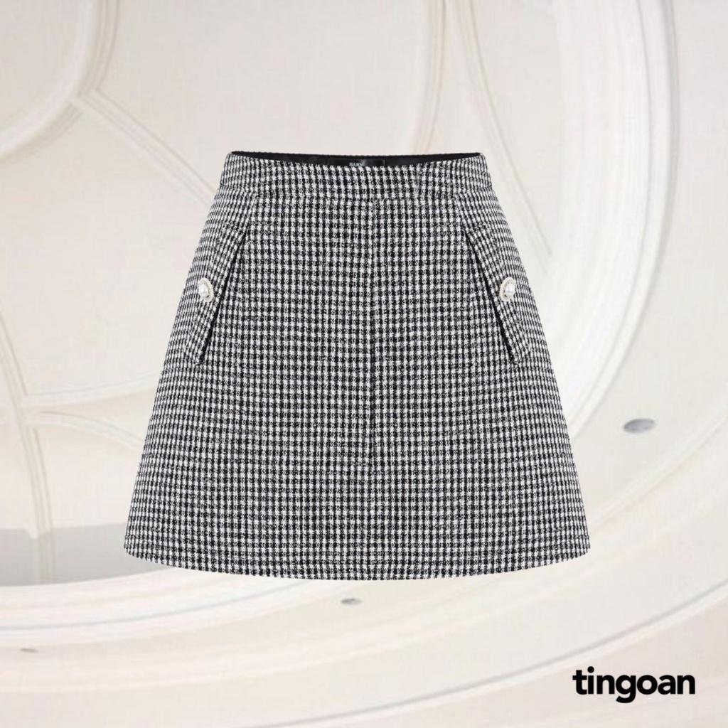 Chân váy tweed cạp lưng cao lấp lánh tingoan YOU’RE THE BESTIE SKIRT (có quần trong