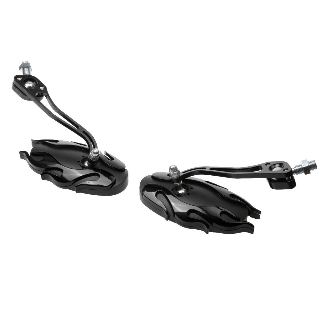 2pcs-10mm Motorcycle Motorbike Scooter Fire Shape Rear View Mirrors Side Mirror
