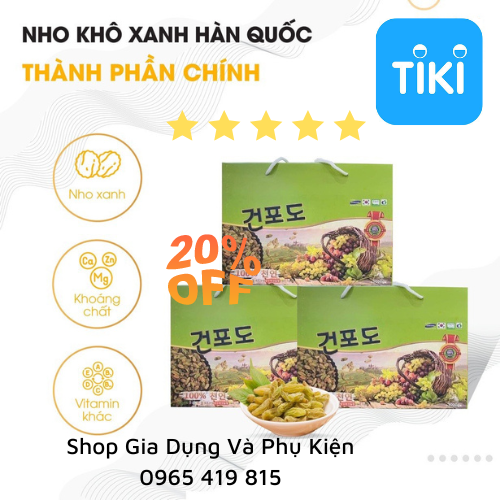 Nho khô sấy hàn quốc 1kg, 1Kg Nho Khô Xanh Hàn Quốc Không Hạt, Chua Ngọt Ngon Ngon