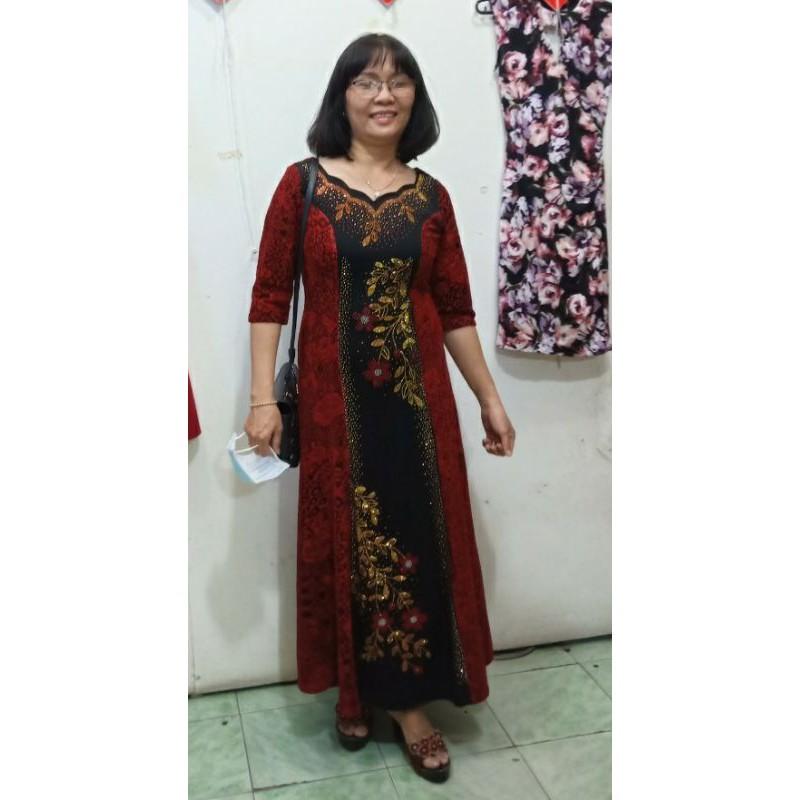 ĐẦM DẠ HỘI TRUNG NIÊN DỰ TIỆC NHUNG ÁNH KIM CAO CẤP