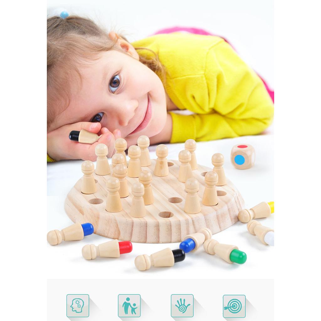 Kids Wooden Memory Match Stick Chess Game Educational Toys Brain Training