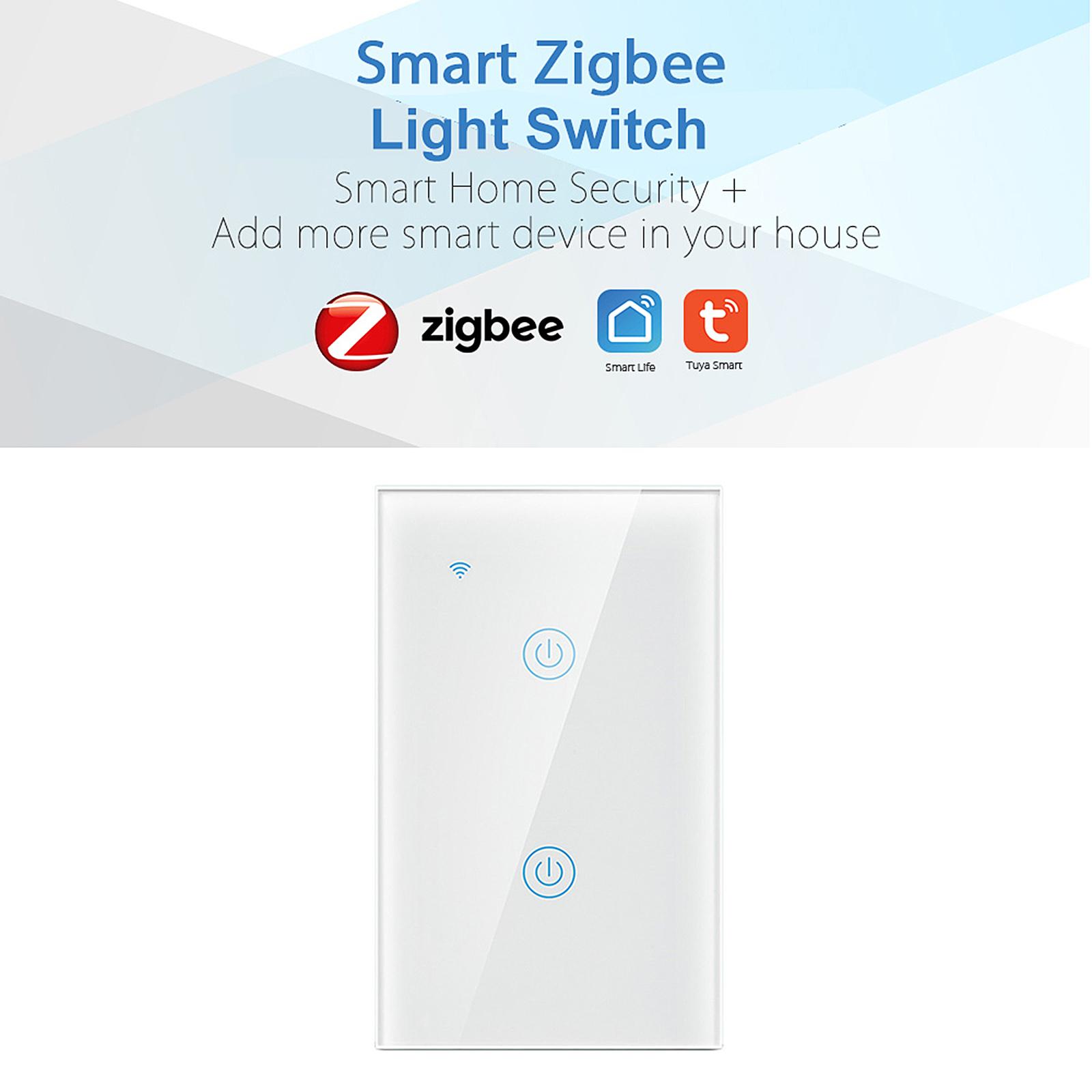 Zigbee Smart Light Switch Smart Life/Tuya APP Remote Control US Wall Touch Switch Compatible with Alexa Google Home for Voice Control
