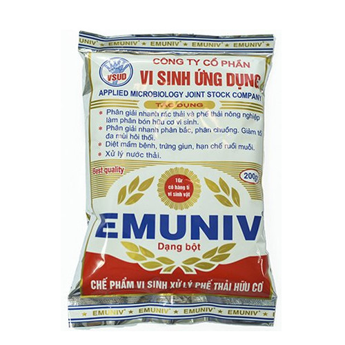 GÓI 200 GRAM - CHẾ PHẨM EM - EMUNIV VI SINH - Ủ PHÂN - Ủ RÁC THẢI - CHUYỂN HÓA PHÂN BÓN