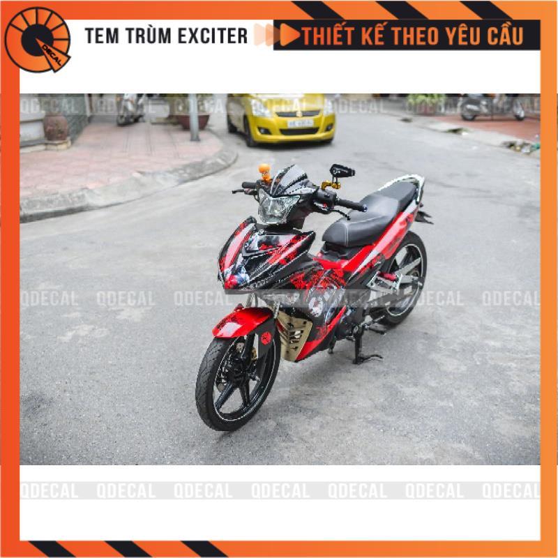 Tem trùm dành cho Exciter 150 Samurai đỏ đen decal 3 lớp