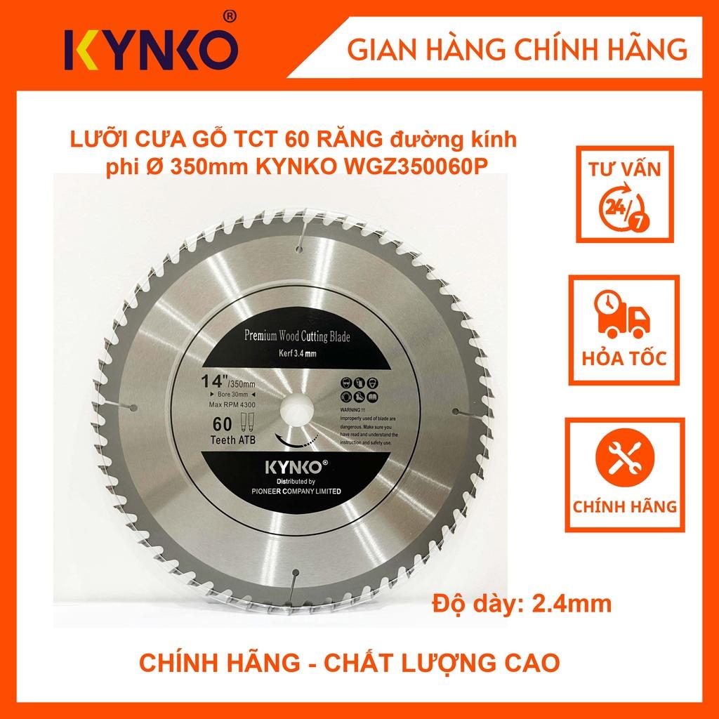 LƯỠI CƯA GỖ TCT 60 RĂNG đường kính phi Ø 350mm KYNKO WGZ350060P