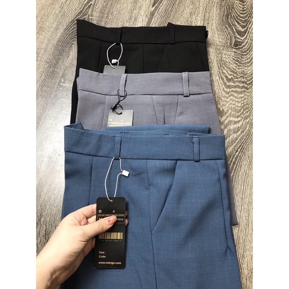 Quần tây nữ quần baggy lưng cạp cao vải from đẹp thời trang âu công sở dày dặn dài màu đen đi học chuẩn