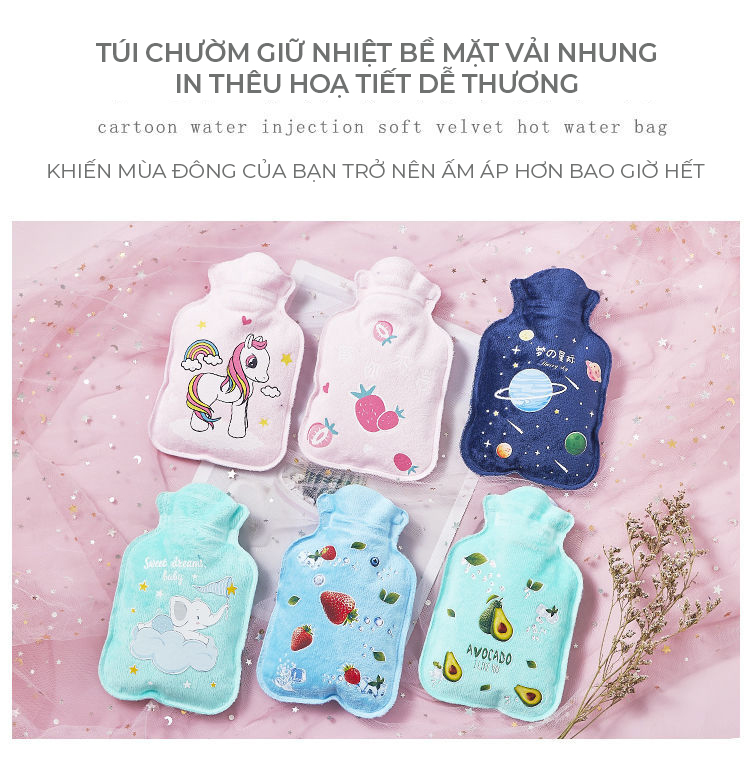 Túi Chườm Nóng Lạnh Giảm Đau Bụng Kinh Cho Phái Nữ Dung Tích 350ml Kích Cỡ Lớn Giao Mẫu Ngẫu Nhiên