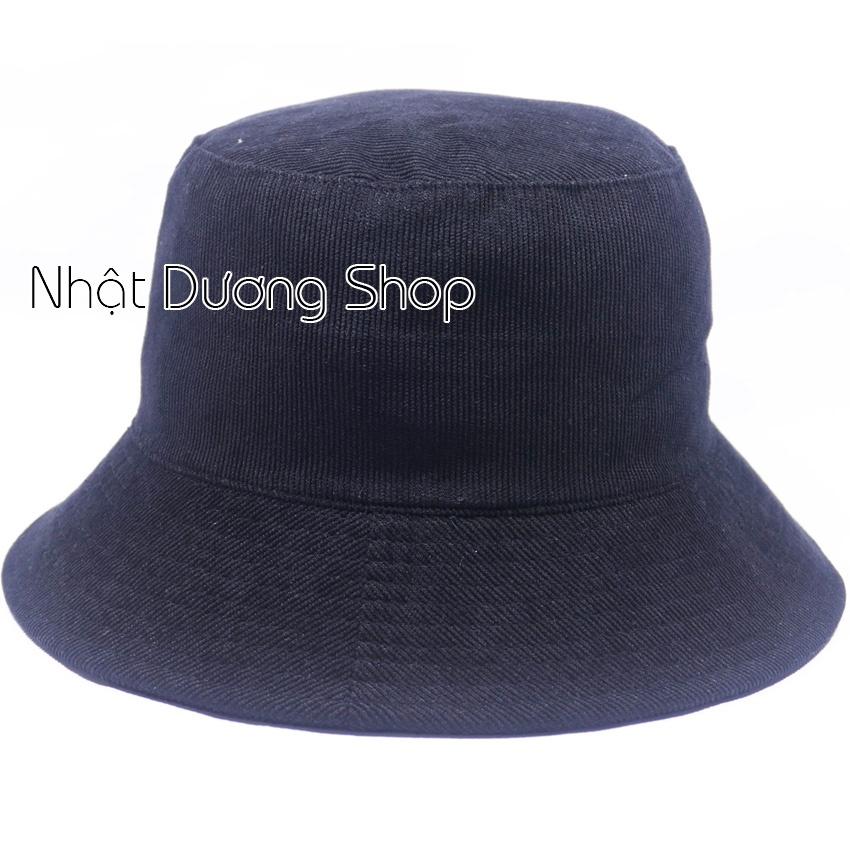 Mũ bucket trơn - Nón tai bèo vành tròn trơn chất nhung tăm cao cấp phù hợp cả nam và nữ