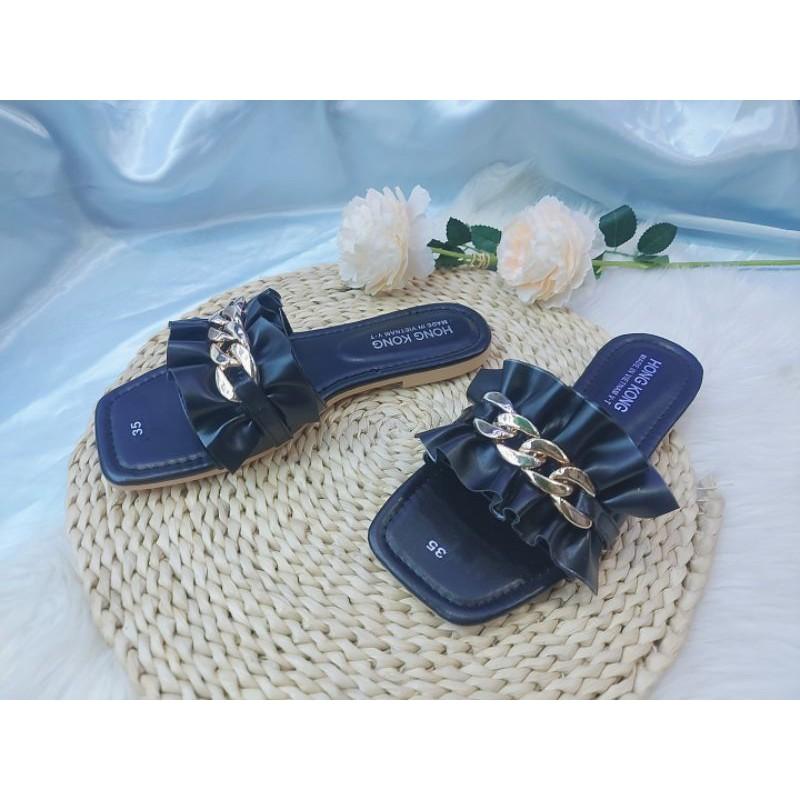 Dép nữ quai bèo khóa xích xinh xắn