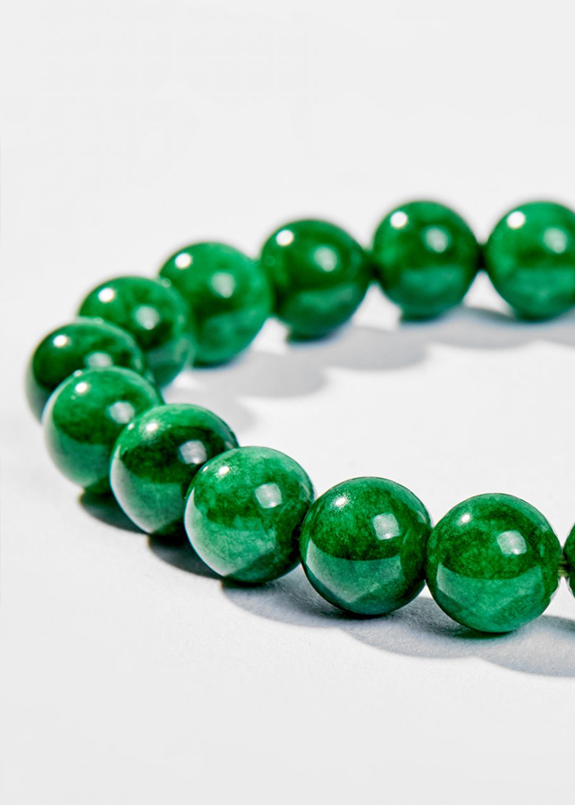 Vòng Tay Phong Thủy Nữ Đá Cẩm Thạch Sơn Thủy Phối Charm Tuổi Ngọ Bạc Mạ Vàng 24K Mệnh Mộc, Hỏa Ngọc Quý Gemstones