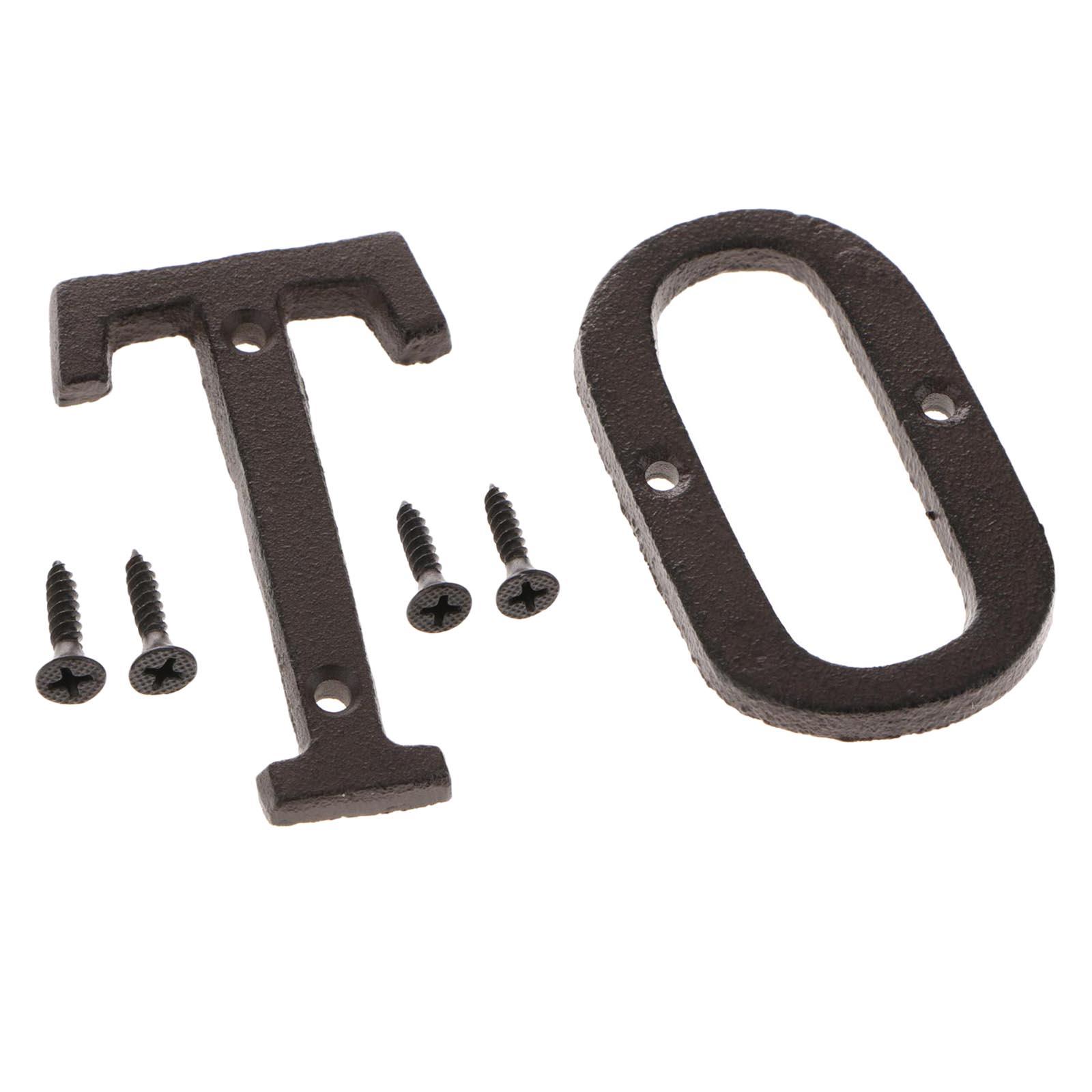 2Pcs Letter T & O Rustic Cast Iron Home House Letter Black Easy Install