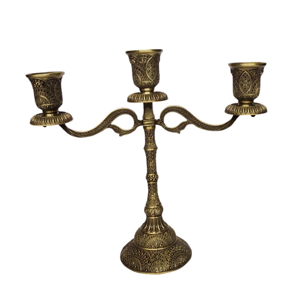 Antique Style Candle Holder Bronze Candelabra For Wedding Party Votive