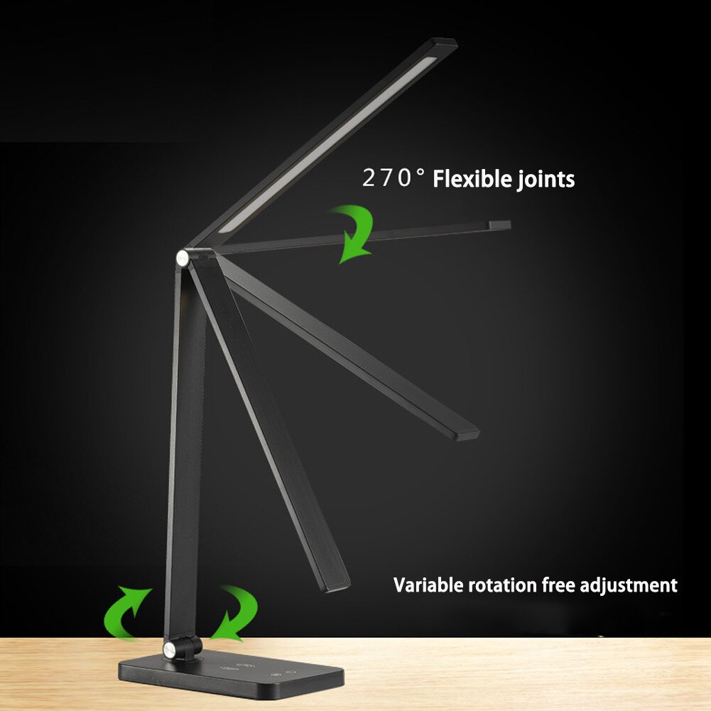 Đèn Bàn Học Đọc Sách, Làm Việc Đèn LED Chống Cận, Đèn Ngủ, Cảm Ứng Nhôm Cao Cấp eLights Độ Sáng 700Lumen, 3 Cấp Độ Sáng, 5 Chế Độ Màu, Có Cổng Sạc USB Cho Điện Thoại