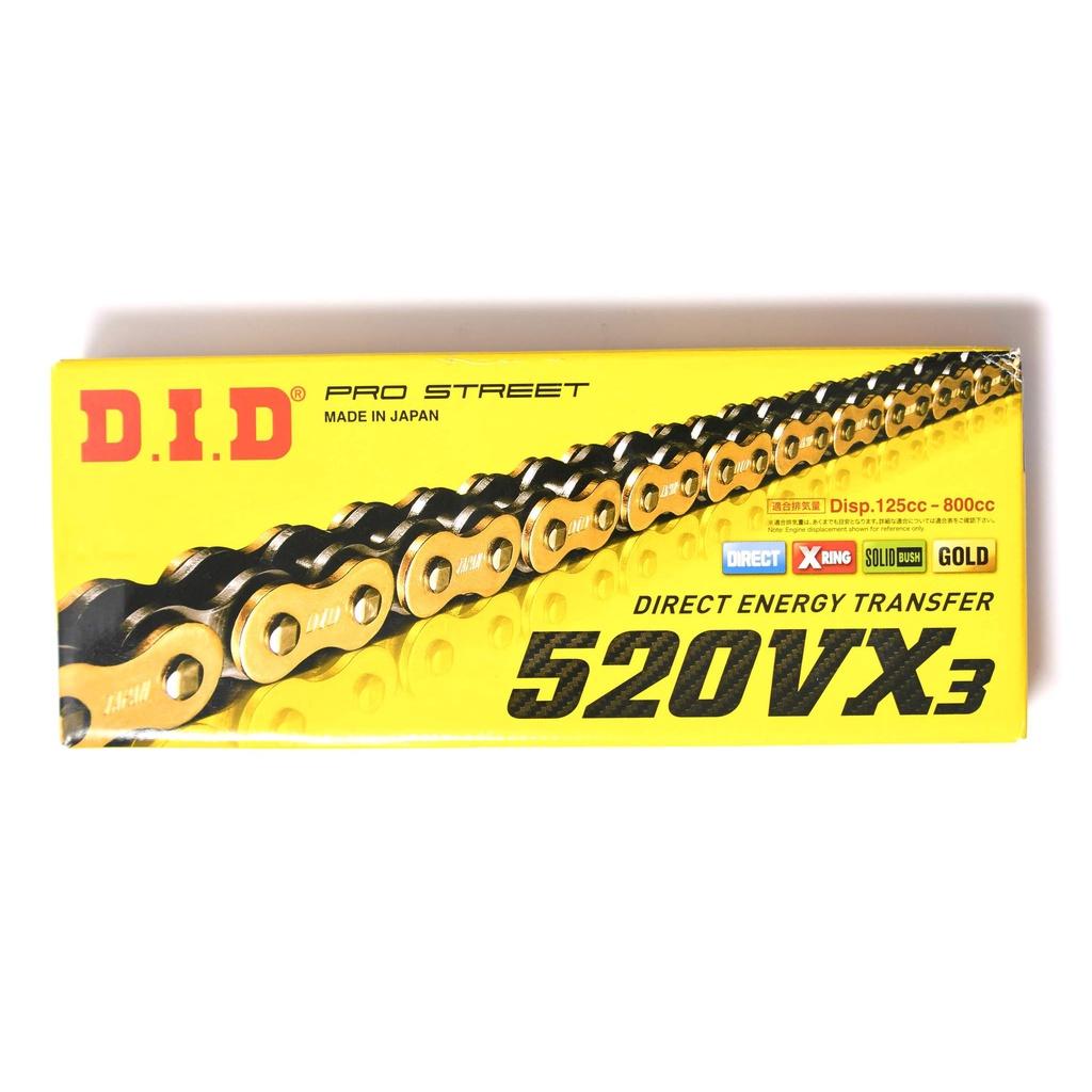 Dòng Sên 520VX3 hoặc 525VX3 D.I.D Loại Phốt X-Ring thích Hợp Các Dòng Xe 800cc Đến 1000cc made in japan