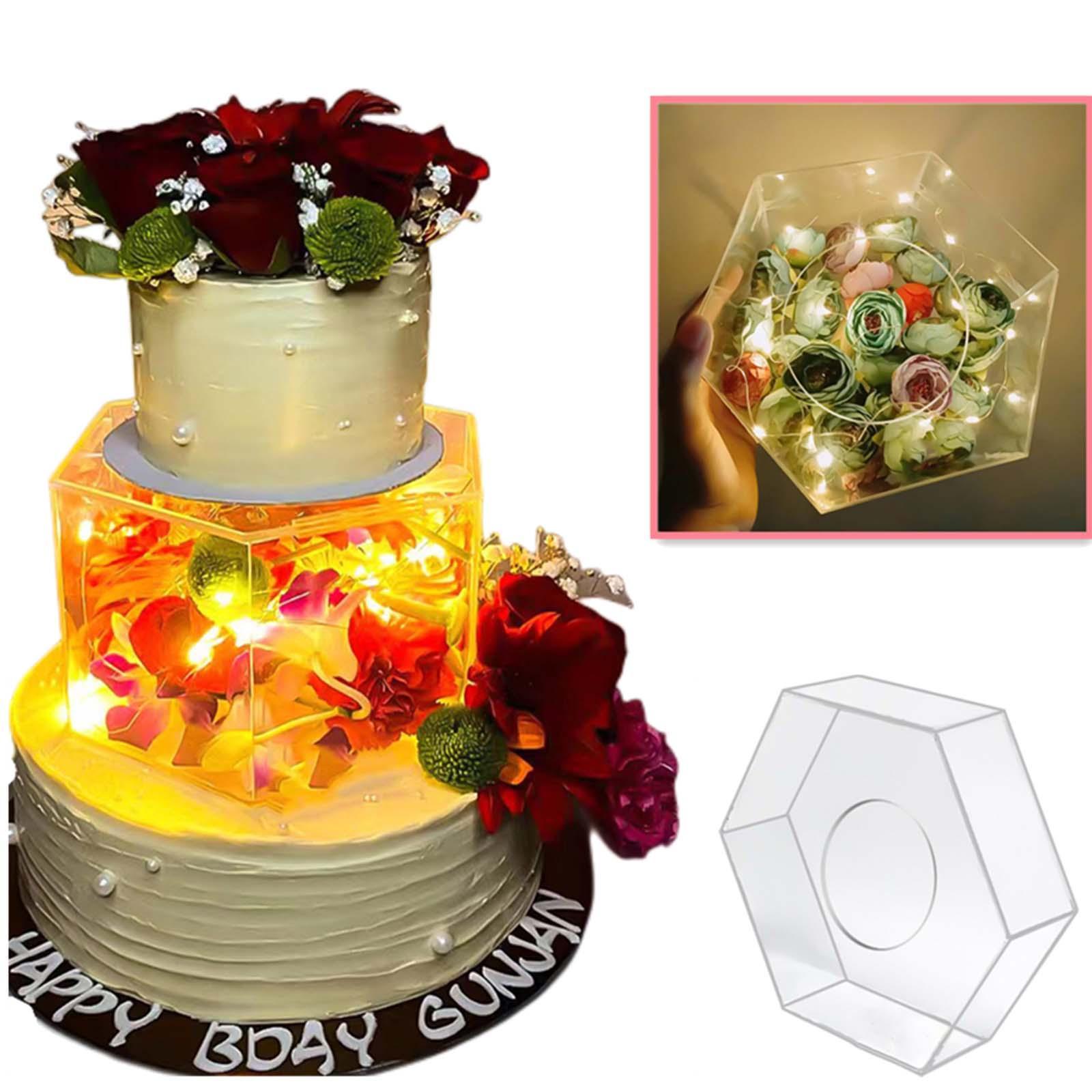 Cake Box Shape Display Stand Floating Cake Stand for Birthday Party Supplies