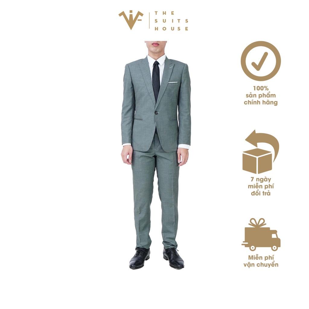 Bộ vest nam xanh rêu kẻ ô, suits sartorial chất WOOL The Suits House - S