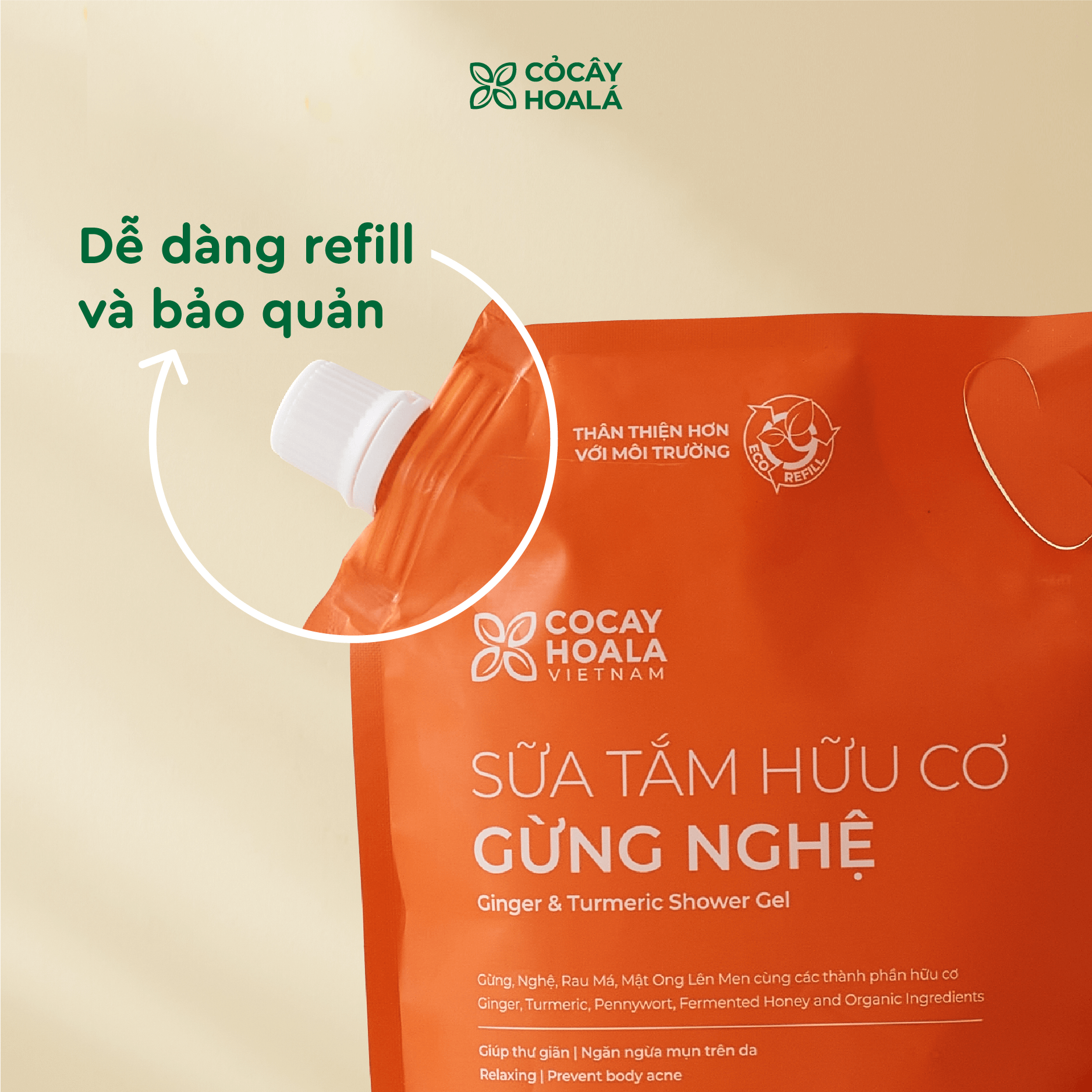 Sữa Tắm Thảo Dược Cỏ Cây Hoa Lá Gừng Nghệ Giữ Ấm Cơ Thể, Phòng Cảm Tránh Gió 1000gr