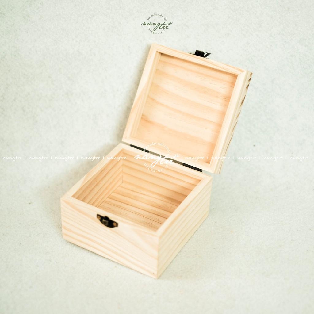 Hộp gỗ tự nhiên - hộp gỗ vuông đựng đồ