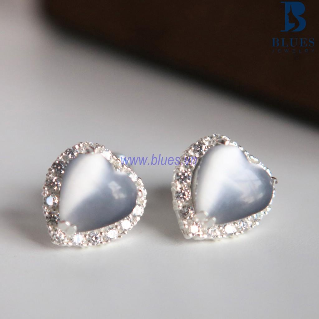 Bông Tai Bạc Nữ Moon Heart