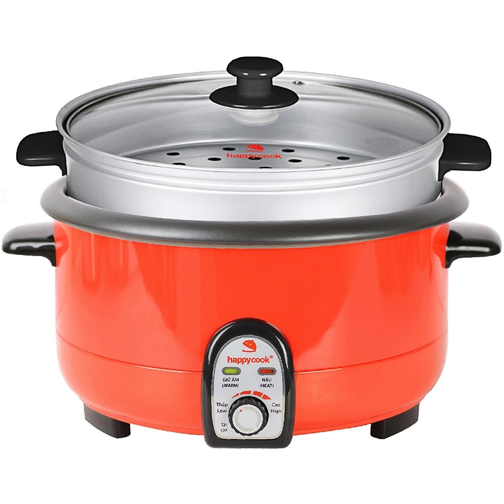 Nồi lẩu hấp điện lòng nồi rời 3.5L Happycook có xửng hấp, dễ vệ sinh (Giao màu ngẫu nhiên)-Hàng chính hãng