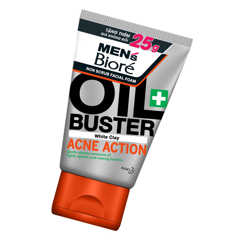 Sữa Rửa Mặt Men Biore OIL BUSTER Sạch Nhờn Giảm Mụn 100g