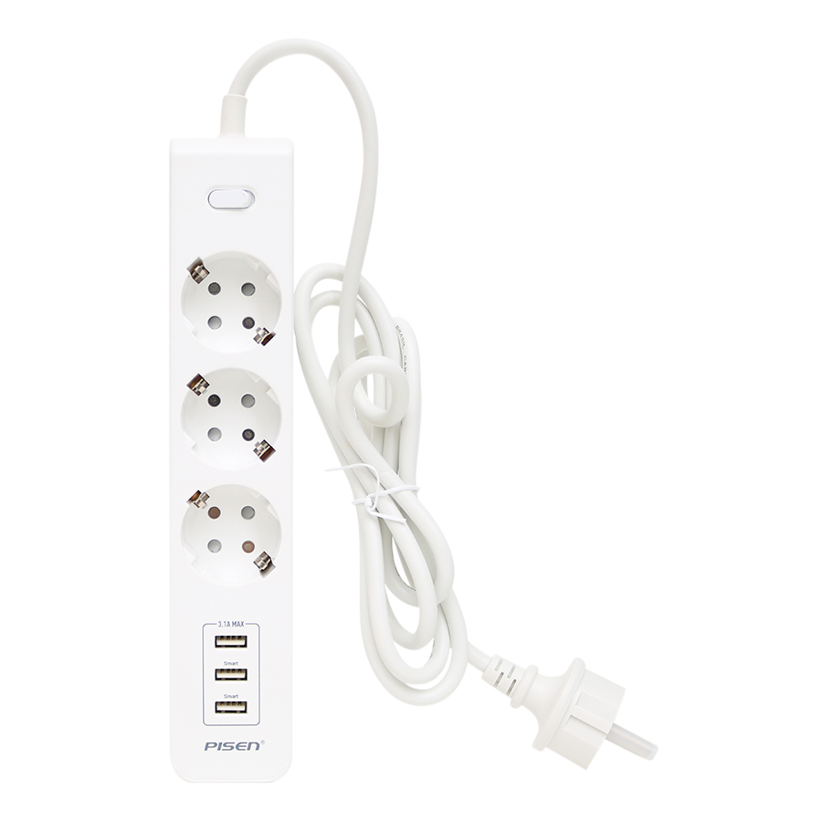 Ổ Cắm Điện Pisen 303-EP (3 x AC, 3 x USB)