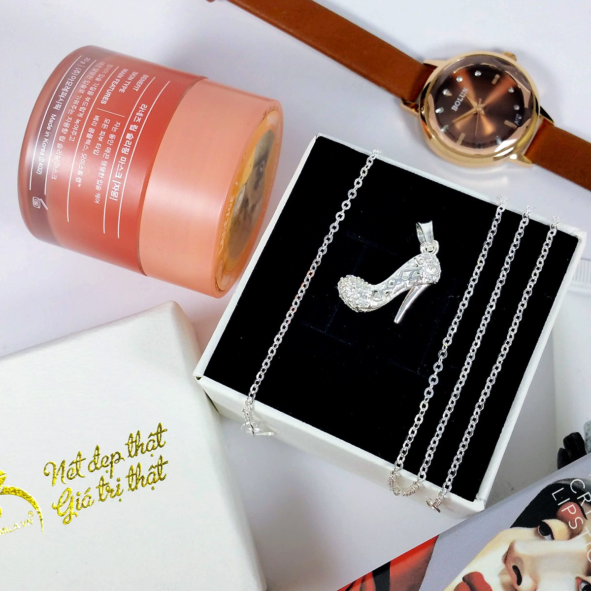 Dây chuyền bạc - Dây chuyền nữ hình chiếc giày Cinderella