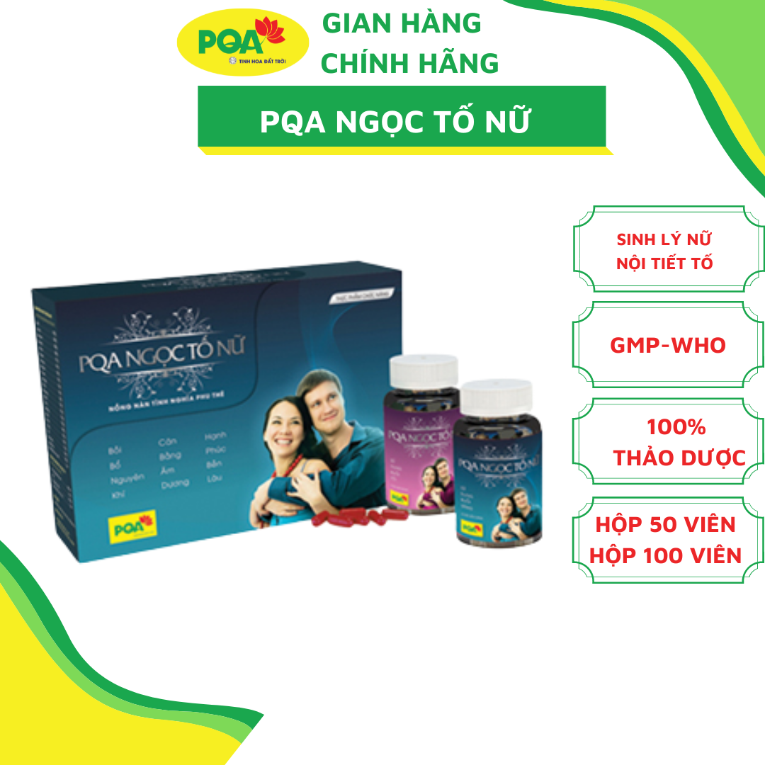 Ngọc Tố Nữ PQA Giúp Bồi Bổ Nguyên Khí, Điều Hòa Kinh Nguyệt Và Hạn Chế Biểu Hiện Rối Loạn Do Tiền Mãn Kinh Hộp 150 Viên