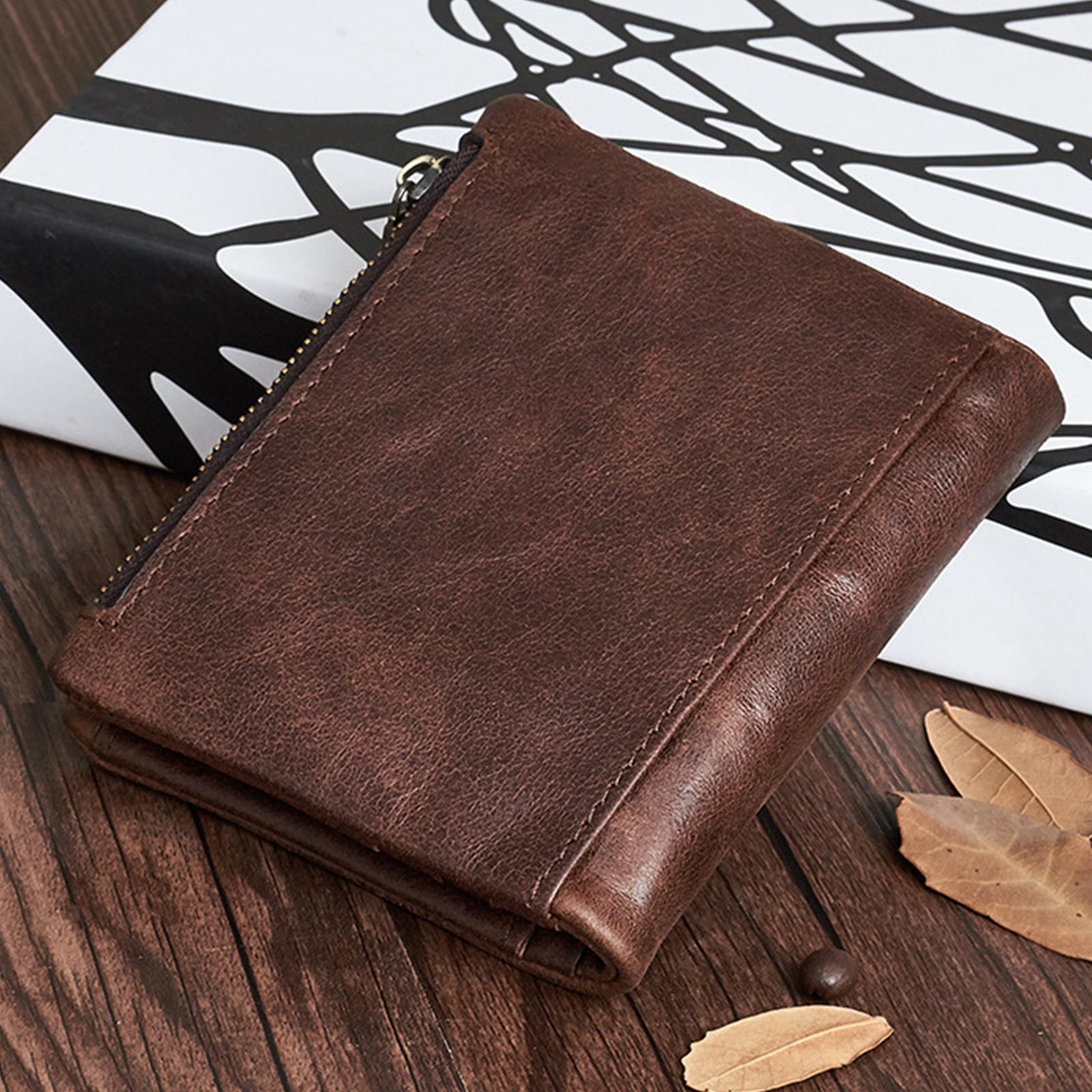 Soft RFID Blocking Women Men Wallet ,with Snap Zip ,Multi Card Case ,Cowhide Bifold Credit Card Holder ,Coin Pocket