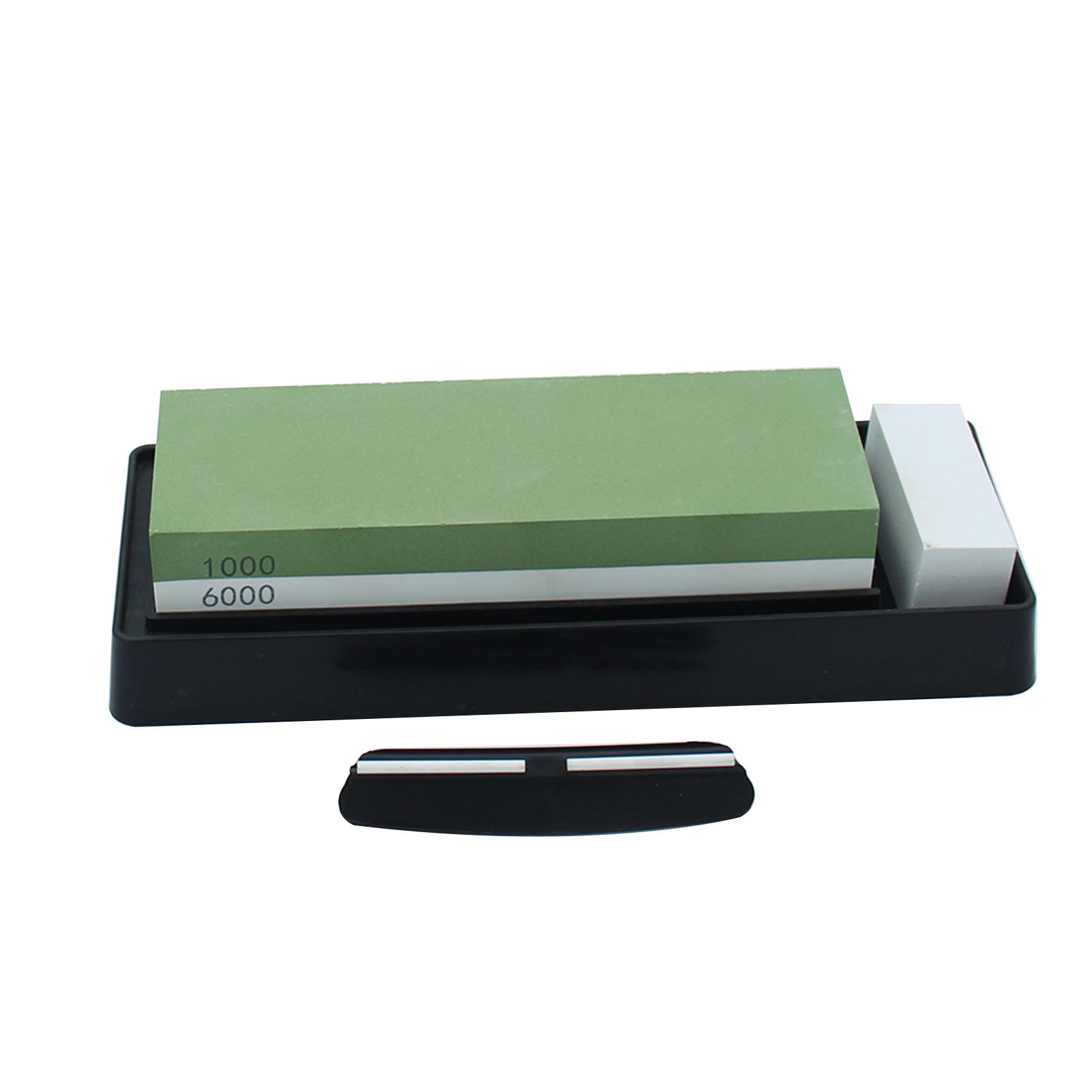 Đá mài hai mặt 1000/6000 Grit, có đế hướng dẫn góc bằng nhựa